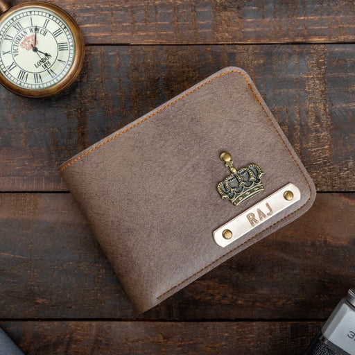 Customized Tan Wallet For Men with Free Charm