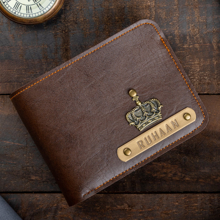 Customized Tan Wallet For Men with Free Charm